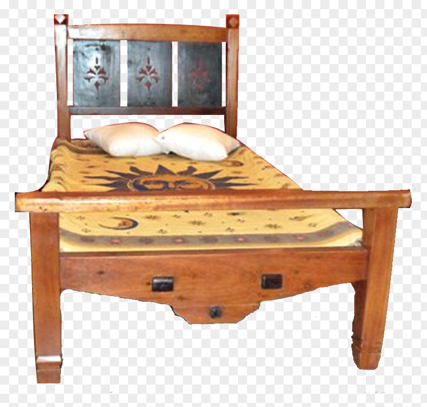 Single Bed Frame Table Furniture Bedroom PNG