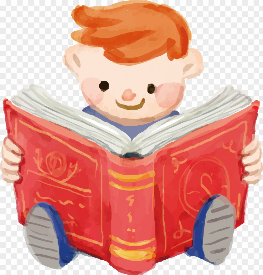 Cartoon Child Vector Book Reading PNG