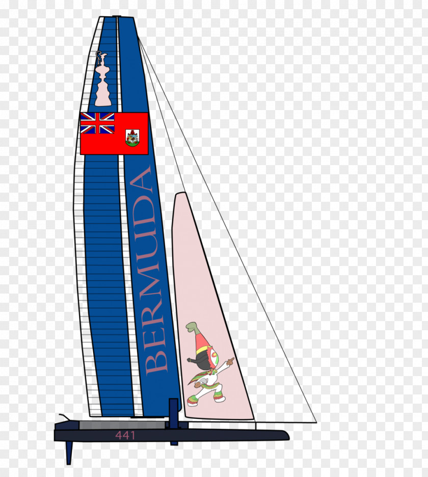 American Cup Sailing Scow Keelboat Mast PNG