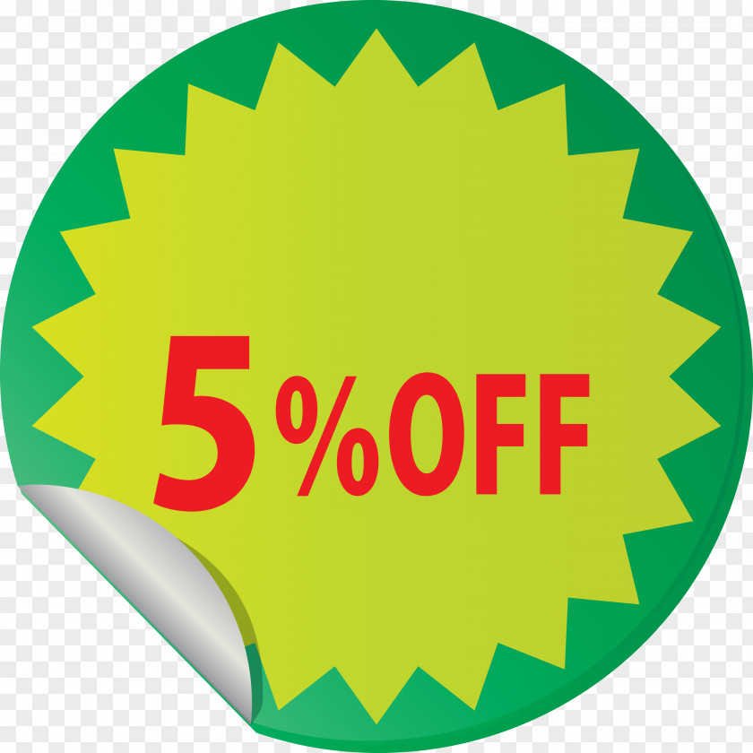 Discount Tag With 5% Off Label PNG
