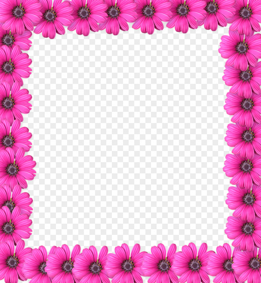 Pink Flower Frame Photo Picture Clip Art PNG