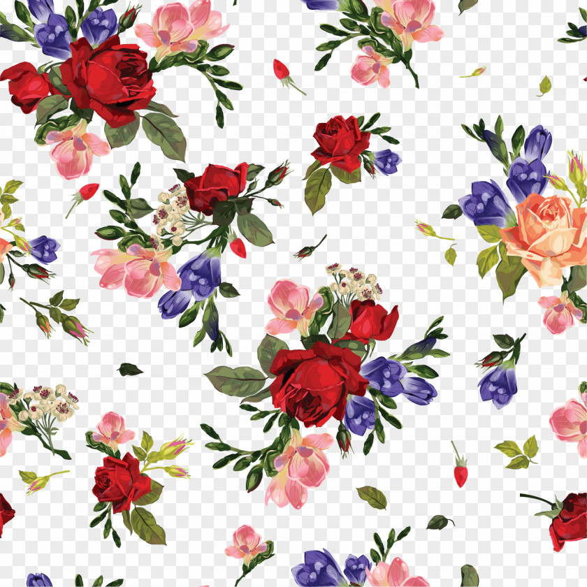 Red Rose Flower Pink PNG Pink, Watercolor floral background material, red and pink roses collage clipart PNG