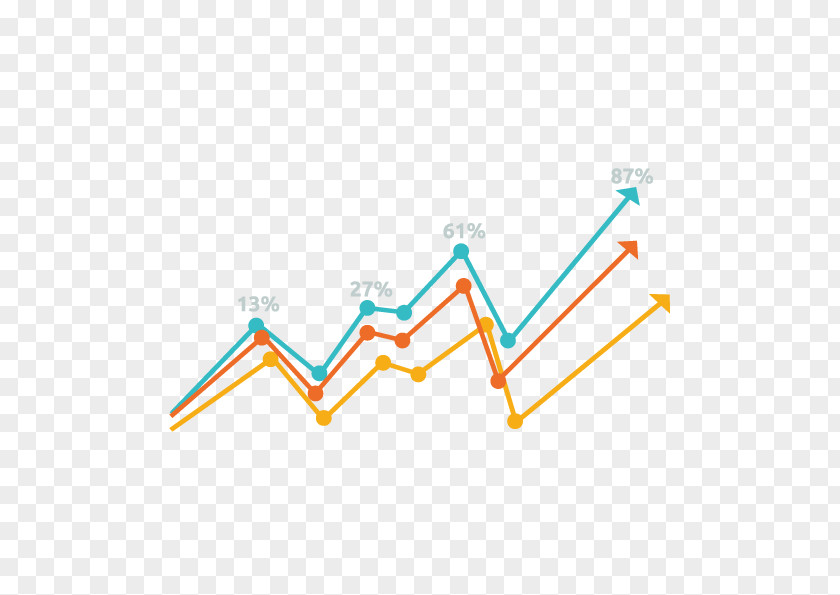 Vector PPT Fold Increase Arrow Chart Curve PNG