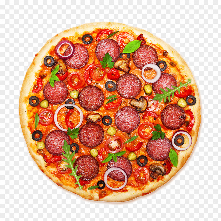 Pizza Italian Cuisine Salami Pepperoni Food PNG