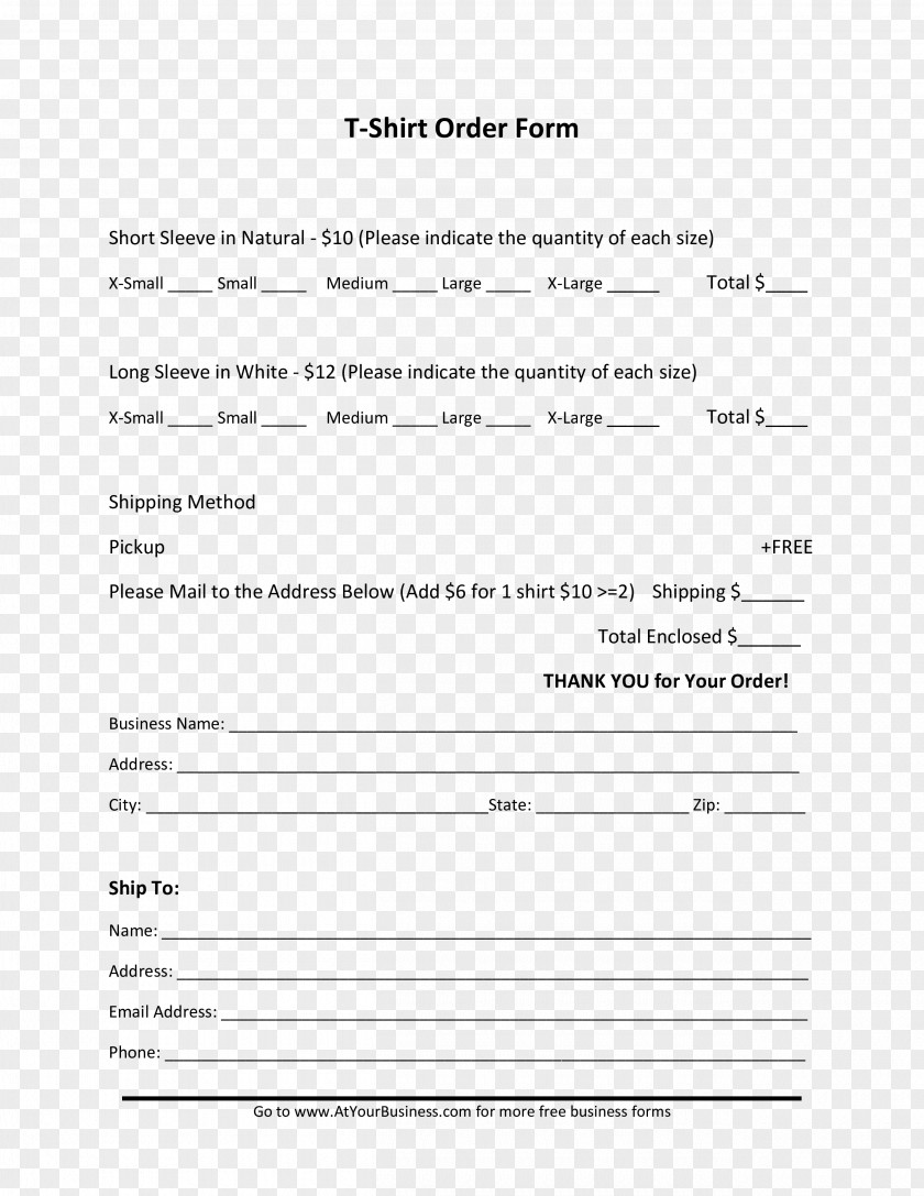 Order FOrm Document Purchase Template Form PNG