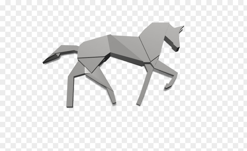 Origami Horse Paper Mustang Mane 3D Modeling Stallion PNG