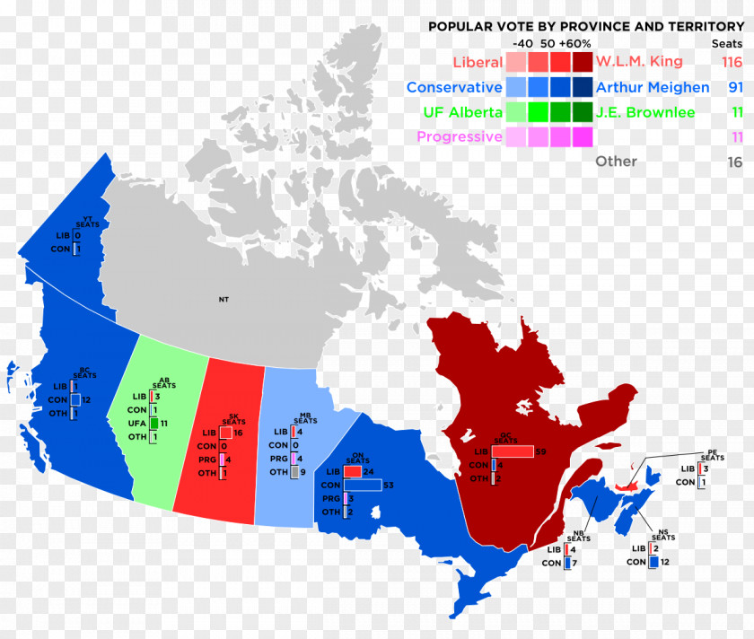 Canada Vector Map Canadian Federal Election, 1958 PNG