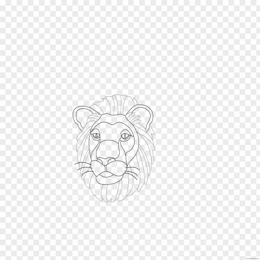 Lion Tiger Sketch Line Art Whiskers PNG