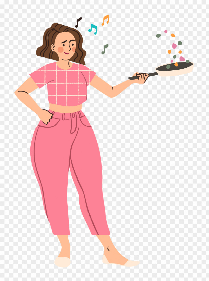 Costume Cartoon Abdomen Pink M Pattern PNG