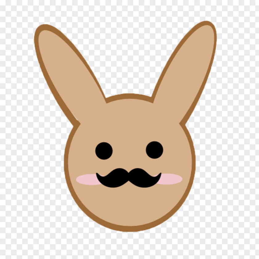 Cartoon Little Rabbit Hand Painted Beard Head Easter Bunny Moustache PNG