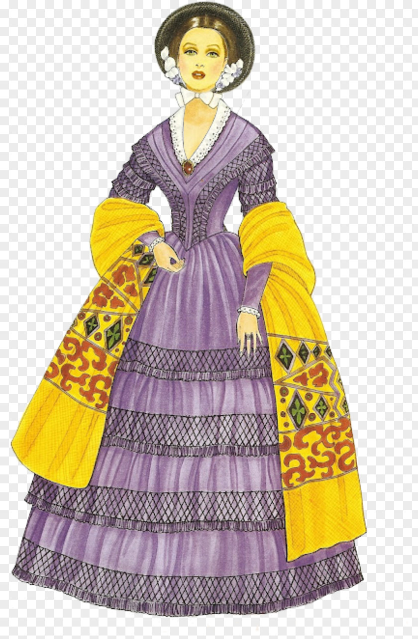 Doll Paper Dress Victorian Fashion PNG