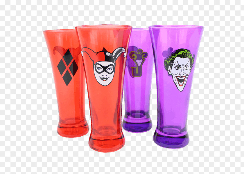 Joker Comic Harley Quinn Pint Glass Cup PNG