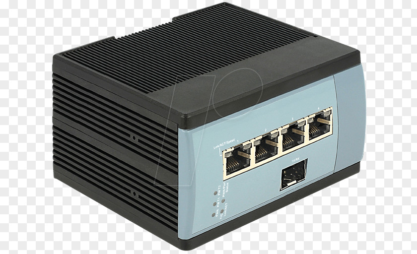 Ethernet Hub Power Over Network Switch Gigabit DIN Rail PNG