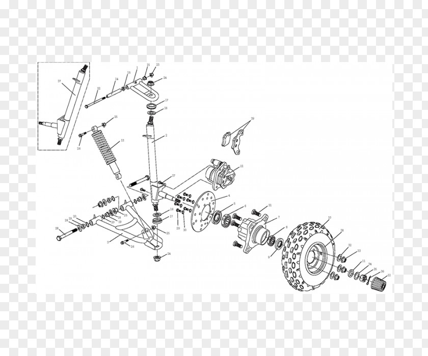 Front Suspension Line Art Drawing Car Technology PNG
