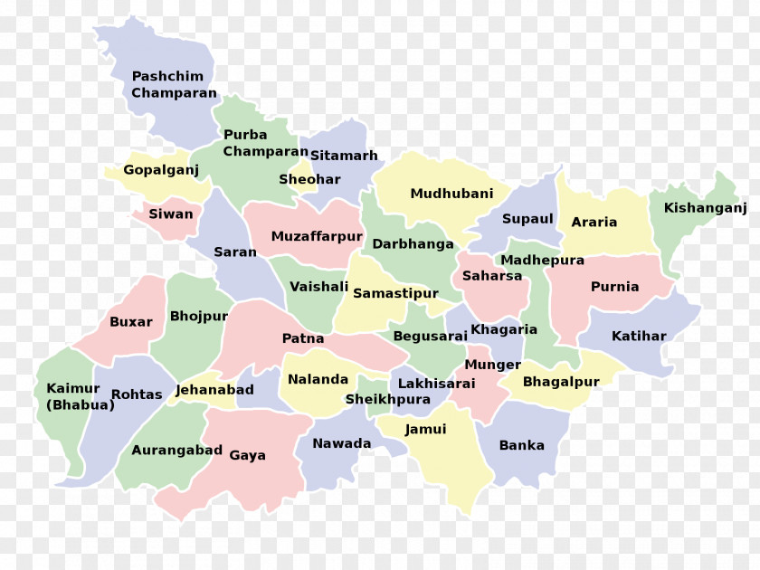 Map Bihar Wikipedia District Encyclopedia PNG