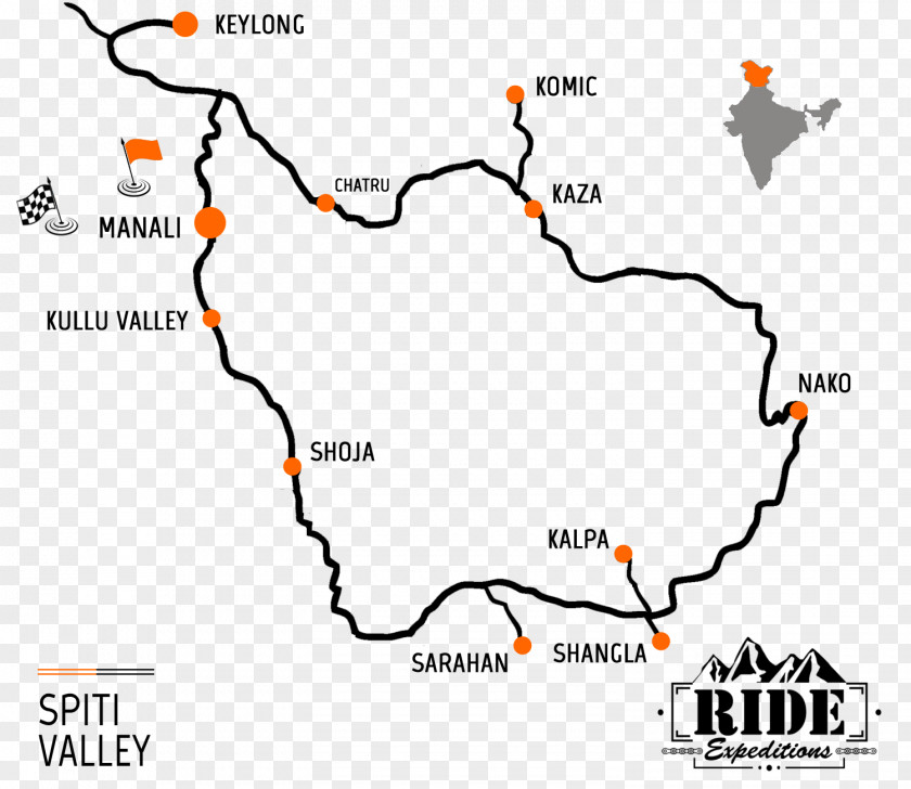 Manali Kullu Adventure Tour Spiti Valley Sangla, IndiaAdventure Map Himalayan Extreme Centre PNG