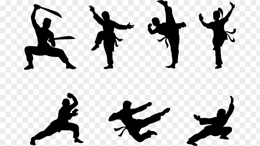 Martial Arts Silhouette Material Chinese Illustration PNG