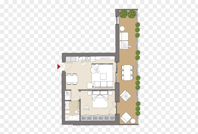 Xa Planimetrics Floor Plan Residential Area Studio Apartment PNG