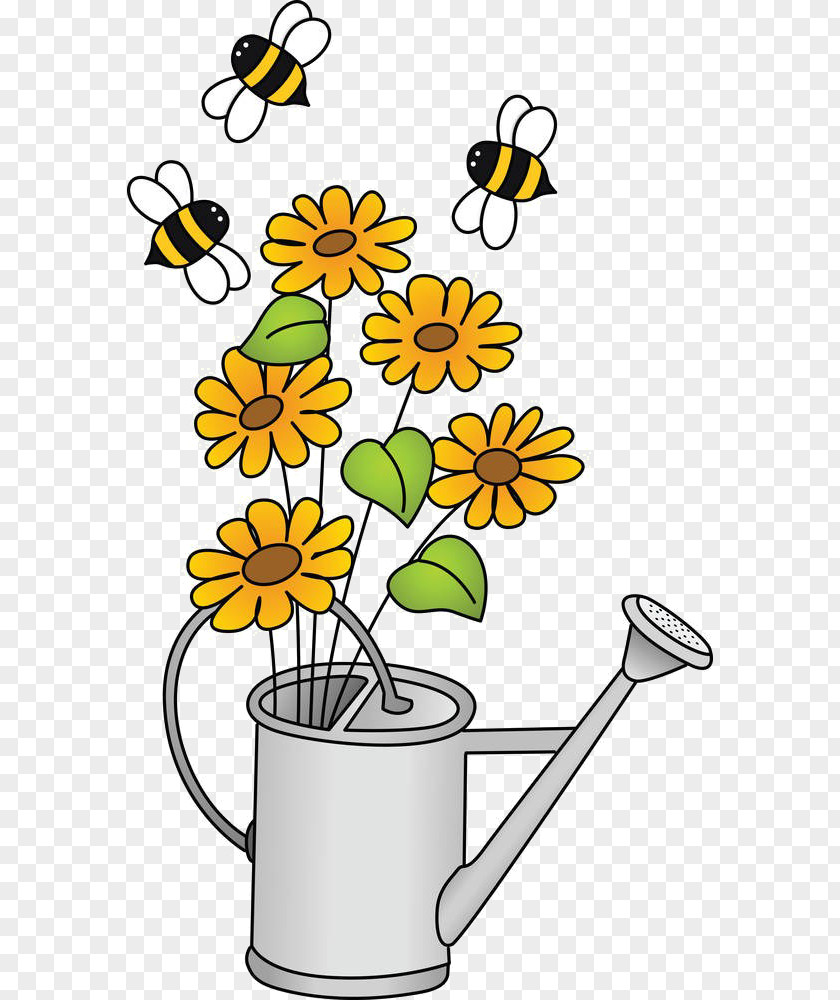 Cartoon Flower Bee Material Clip Art PNG