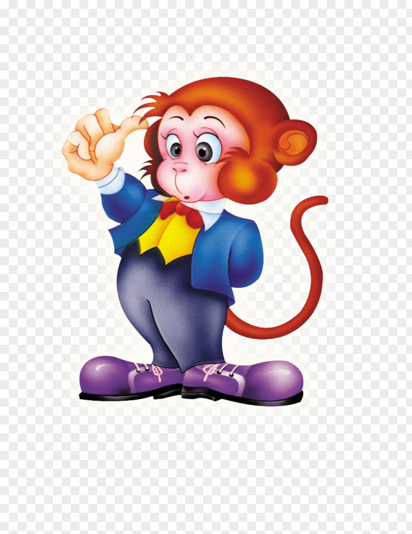 Hand-painted Cartoon Monkey Download PNG