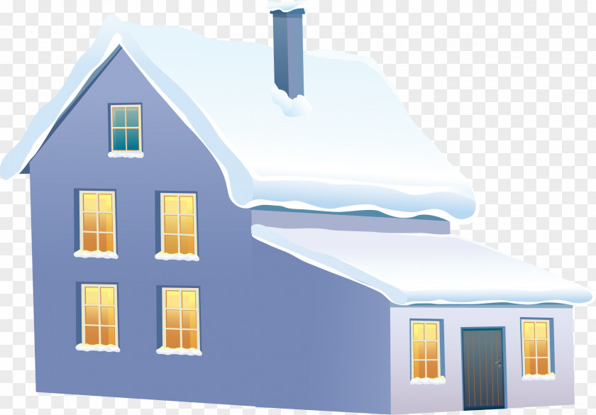 House Winter Christmas Decoration Clip Art PNG