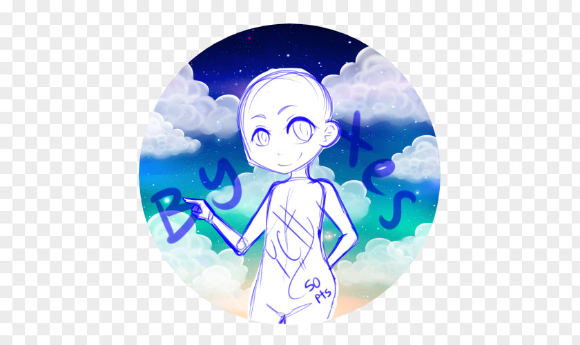 Starry Sky Cobalt Blue Cartoon PNG