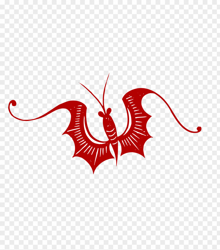Vector Paper Cutting Red Bat Papercutting Chinese PNG