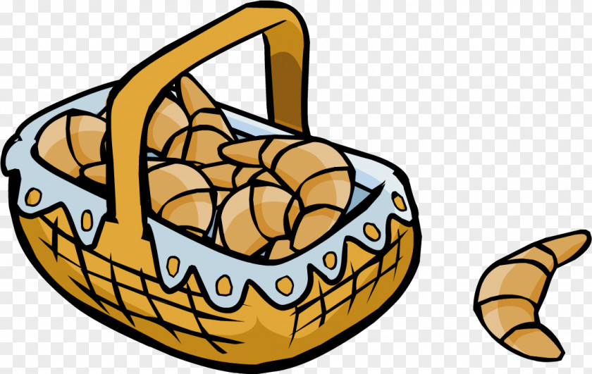 Basket Of Croissants Club Penguin Croissant Aesops Fables Bread Clip Art PNG