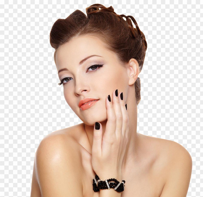 European And American Fashion Beautiful Women Nail Model Hairstyle Beauty Parlour PNG