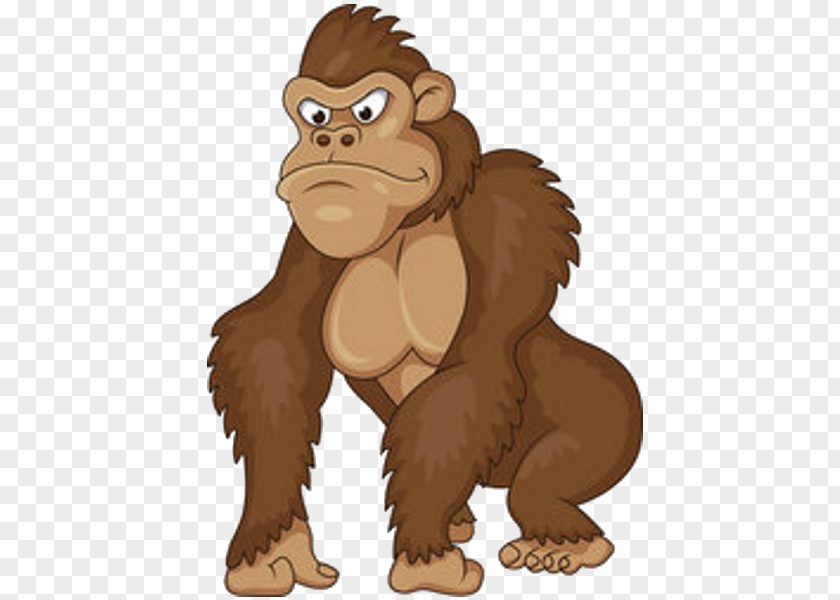 Caricature Gorilla Ape Royalty-free Clip Art PNG