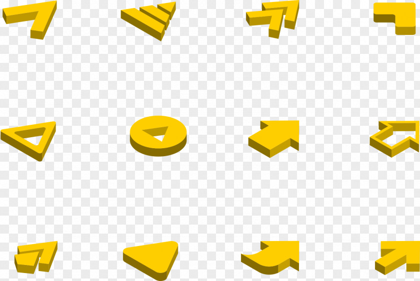 Yellow Arrow Direction Keys Icon PNG