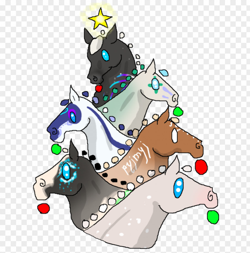 Christmas Tree Horse Ornament Clip Art PNG