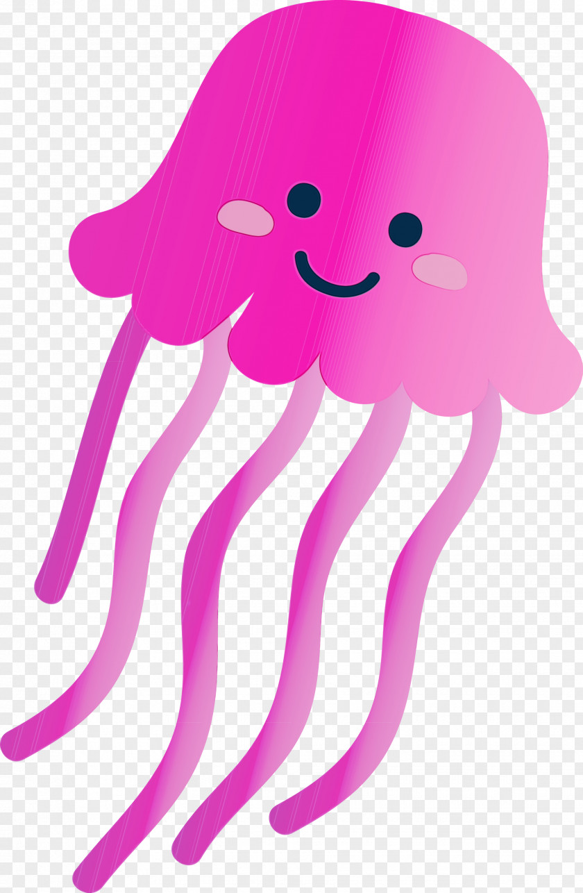 Octopus Pink Violet Cartoon Jellyfish PNG