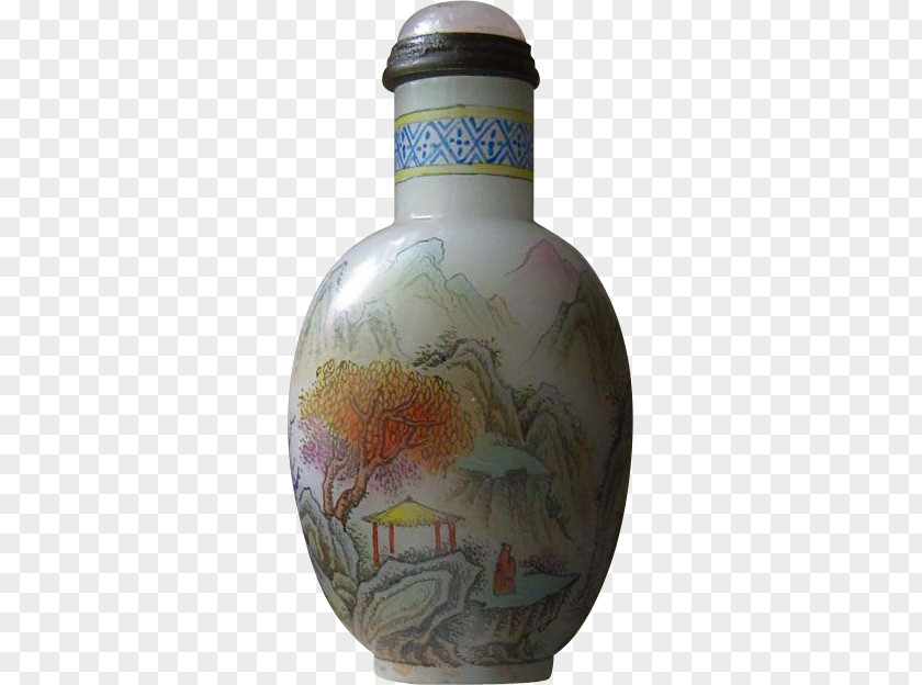 Qian Glass Bottle Vase Artifact PNG