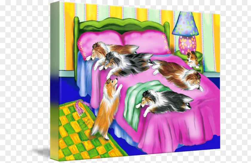 Shetland Sheepdog Puppy Old English Gallery Wrap Toy PNG