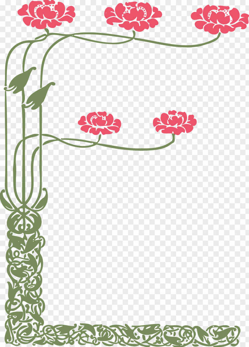 Flower Border Floral Design Art Clip PNG