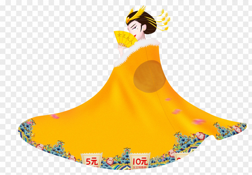 Hand Painted Queen Adults Material Cartoon Illustration PNG
