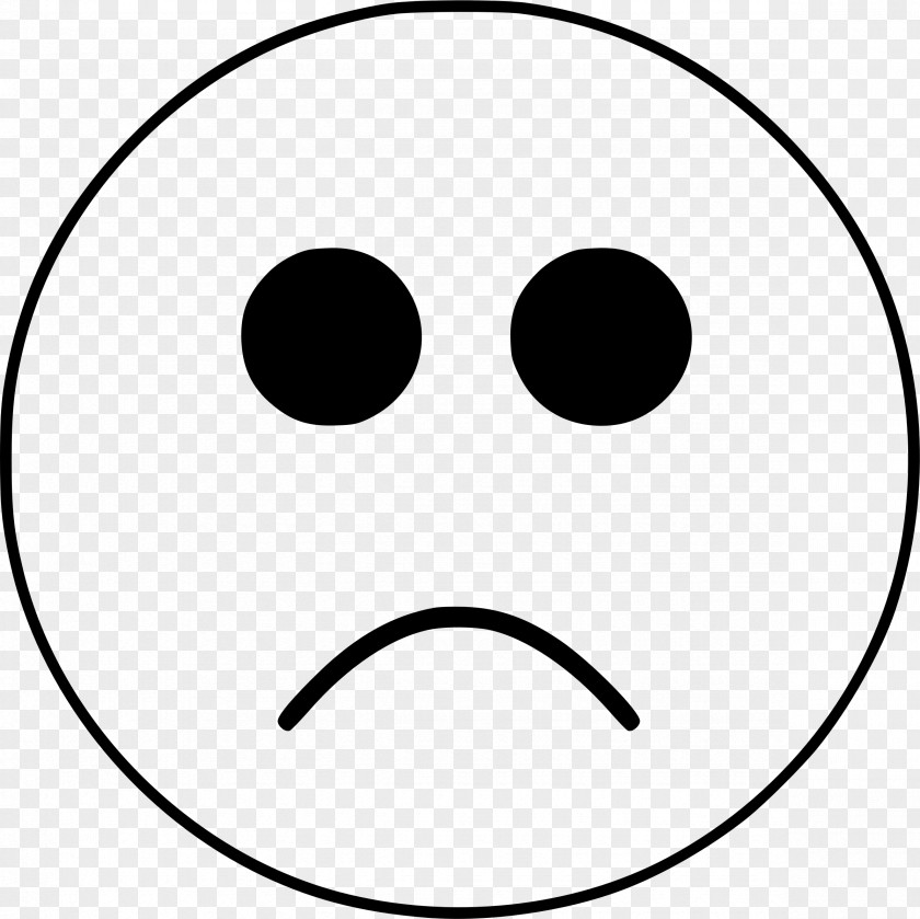 Sad Emoji Smiley Emoticon Face Black And White Clip Art PNG