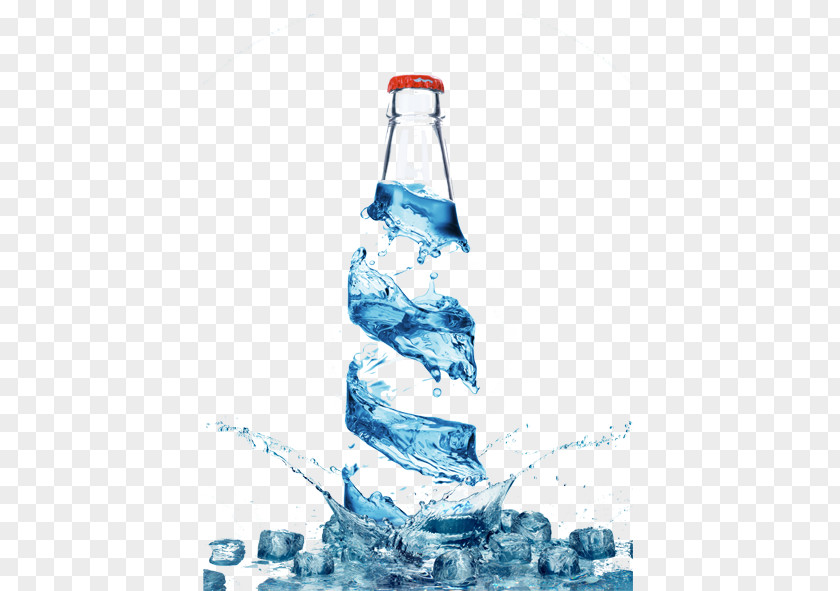 Creative Three-dimensional Water,bottle Bottled Water Purified Drinking PNG