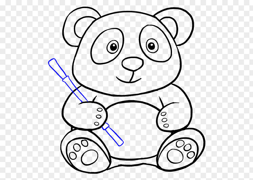 Irregular Line Giant Panda Drawing Art Cartoon PNG