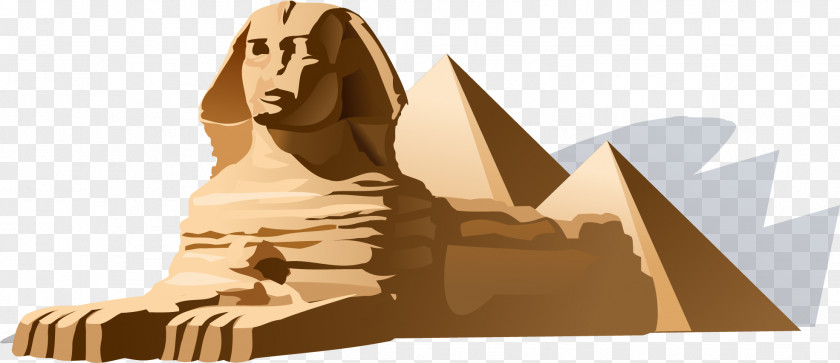 Vector Hand-painted Egyptian Architecture Great Sphinx Of Giza Pyramid Pyramids Ancient Egypt PNG