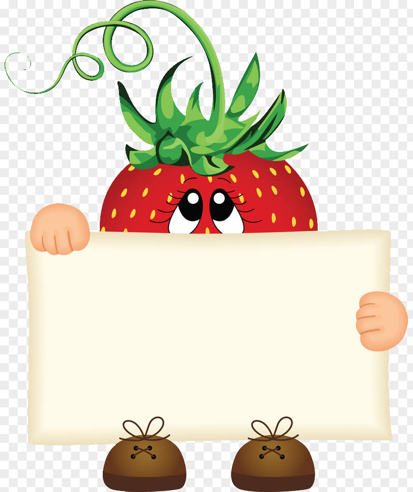 Cute Strawberry Tree Guide Board Pie Illustration PNG