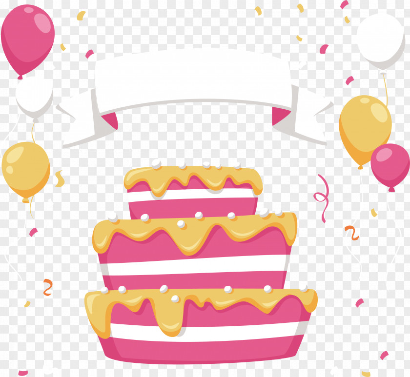 Lovely Pink Cake Birthday Clip Art PNG