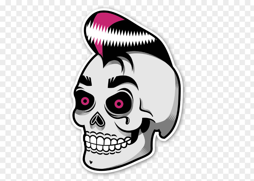 Rockabilly Sticker Clip Art Calavera Skull PNG