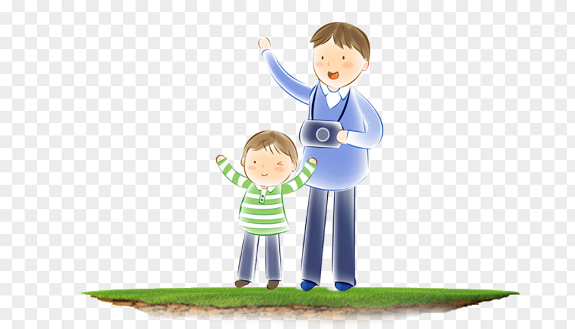 Dad Take The Camera With Her Daughter Child Cartoon Parent PNG