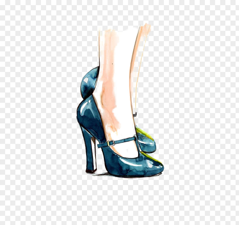 Hand-painted Heels Shoe Drawing Fashion Illustration PNG