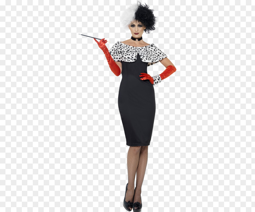 Dress Cruella De Vil Costume Party Halloween PNG