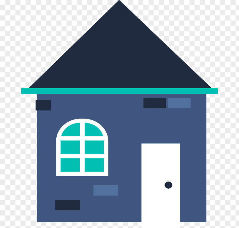 Blue Cottage Image House Design Symbol PNG