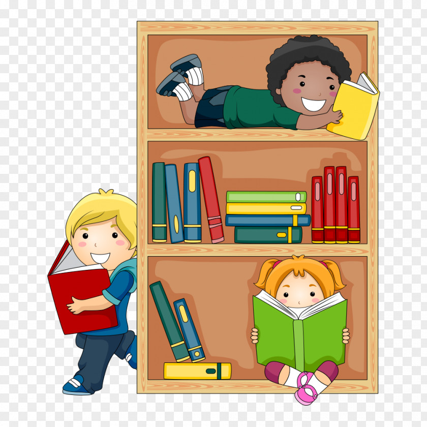 Student Public Library Child Reading Clip Art PNG