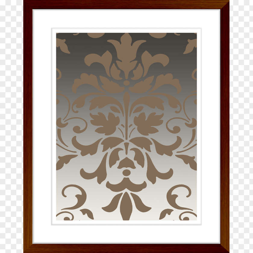 Wall Art Picture Frames Brown Color Damask Pattern PNG